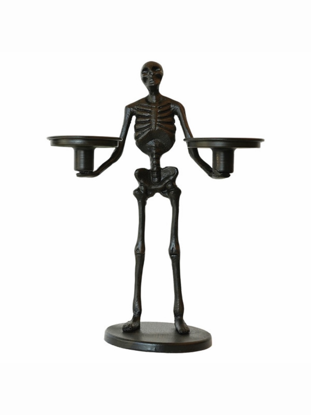 Skeleton Candelabra 13" Tall Halloween Candle Holder